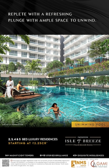 Swimming Pool in 5 BHK Builder Floor at NMS Palm Amore, Sector 46 – for Sale