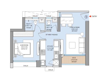 Floor Plan in 3 BHK Apartment at Panvel – for Sale