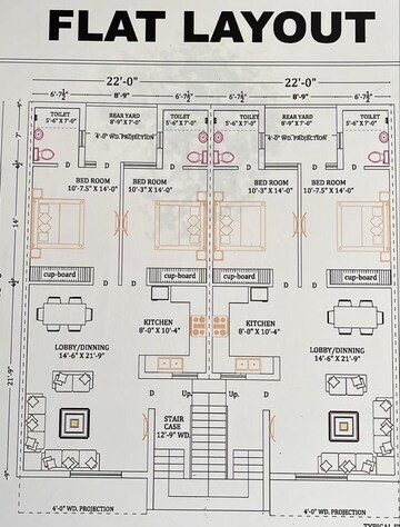 Floor Plan in 2 BHK Builder Floor at Sector 117 – for Sale