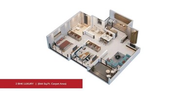 Floor Plan in 2 BHK Apartment at Holystico Astrana, Hadapsar – for Sale
