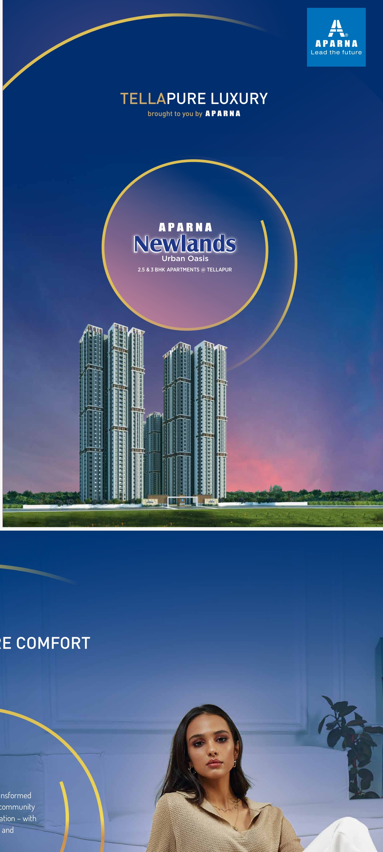 3 BHK + Servant Room 1990 Sq.Ft. Apartment in Aparna Newlands