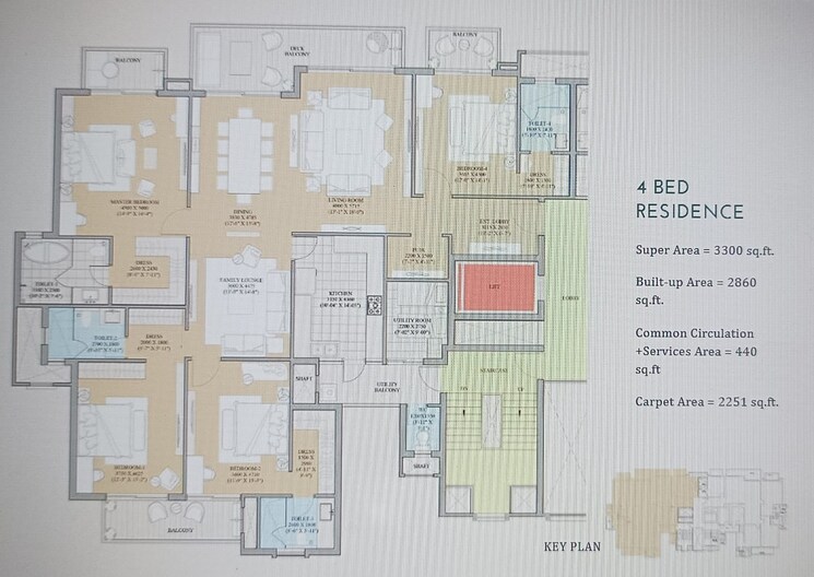Floor Plan, ats-kingston-heath 4 Bedroom 3300 Sq.Ft. Apartment In Sector 150 Noida 8203310