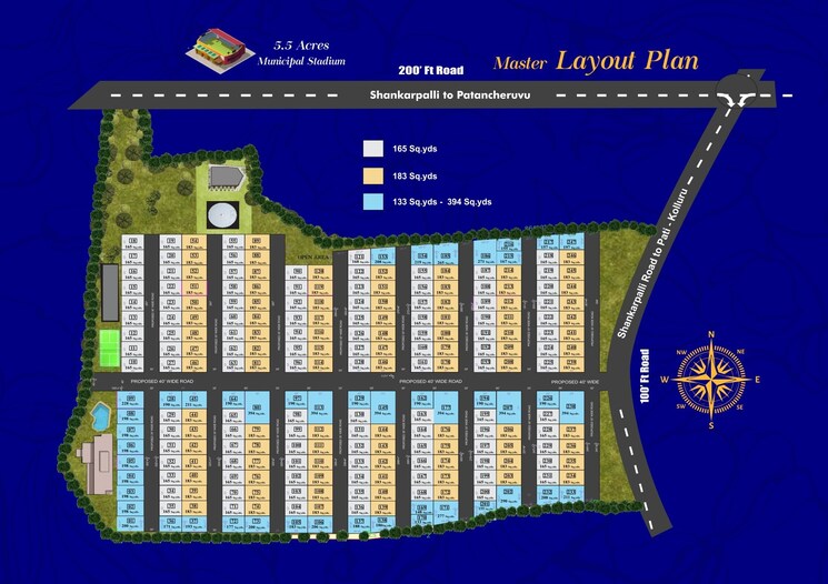 Master Bedroom, venice-city 3 Bedroom 165 Sq.Yd. Villa In Kollur Hyderabad 8203410