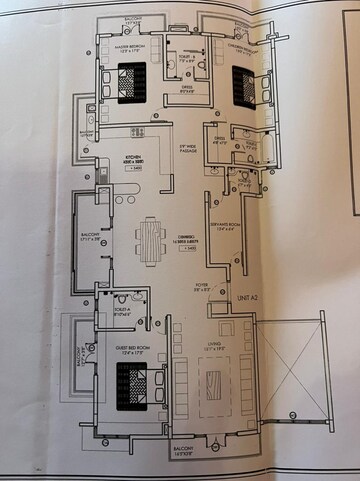 Floor Plan in 3 BHK Apartment at Nitesh Canary Wharf, Richmond Town – for Sale