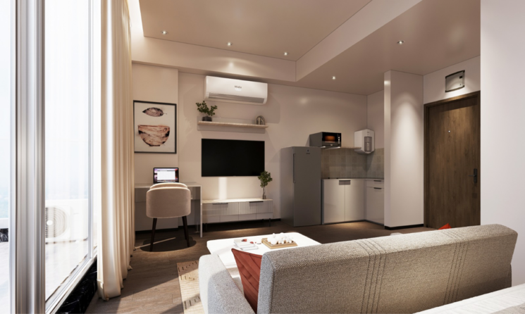 Living Room, satya-the-hive Studio 550 Sq.Ft. Apartment In Dhankot Gurgaon 8205359