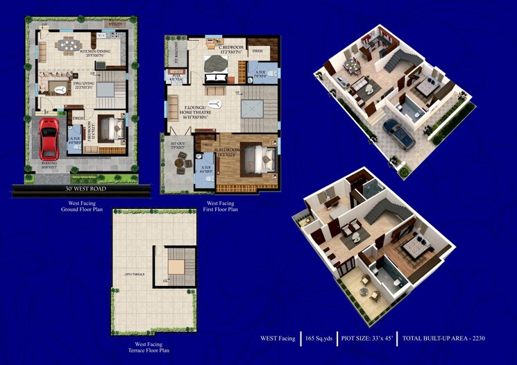 Floor Plan, venice-city 3 Bedroom 165 Sq.Yd. Villa In Kollur Hyderabad 8205622