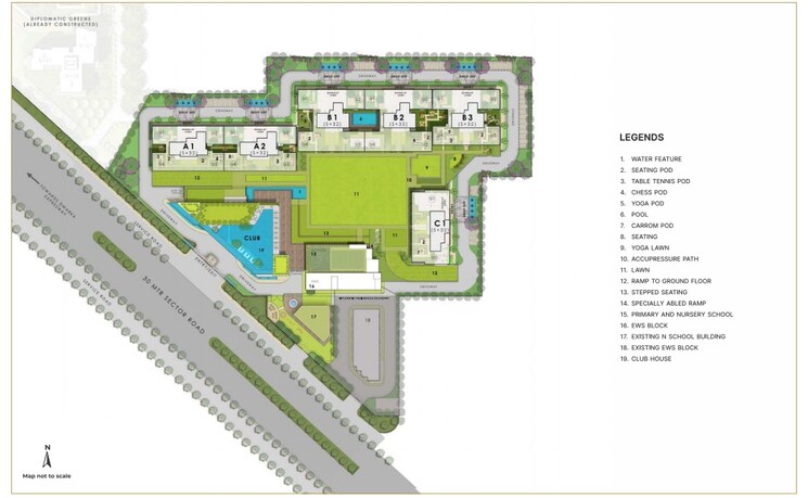 Master Plan, puri-diplomatic-residences 4 Bedroom 3475 Sq.Ft. Apartment In Sector 111 Gurgaon 8206247