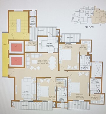 Floor Plan in 3 BHK Apartment at ATS Picturesque Reprieves, Sector 152 – for Sale