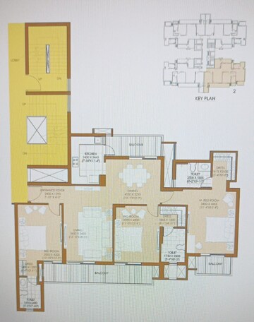 Floor Plan in 3 BHK Apartment at ATS Picturesque Reprieves, Sector 152 – for Sale