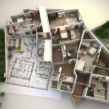 Floor Plan in 1 RK Apartment at Godrej WoodLand, Sarjapur Road – for Sale