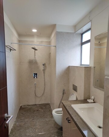 Bathroom in 3 BHK Apartment at Rajapushpa Provincia, Narsingi – for Rent