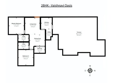 Floor Plan in 2 BHK Apartment at Vaishnavi Oasis, Jp Nagar – for Sale