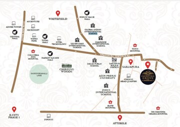 2 BHK Apartment – Map Location View at Shriram Chirping Grove, Sarjapur Road - for Sale