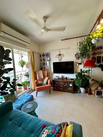 Living Room in 1 BHK Apartment at Aspen Park, Goregaon East – for Rent
