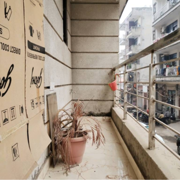 Balcony in 2 BHK Builder Floor at Freedom Fighters Enclave – for Rent