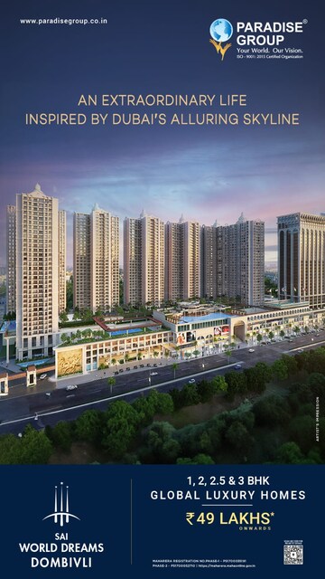 3 BHK Apartment – Exterior View View at Paradise Sai World Dreams, Dombivli East - for Sale