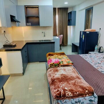 Furnished Amenities in Studio Apartment at Okay Plus Solitaire Suites, Ramnagariya – for Rent
