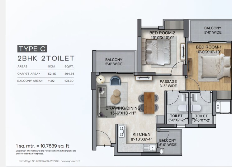 Floor Plan, aditya-city-apartments 2 Bedroom 900 Sq.Ft. Apartment In Shahpur Bamheta Ghaziabad 8213693