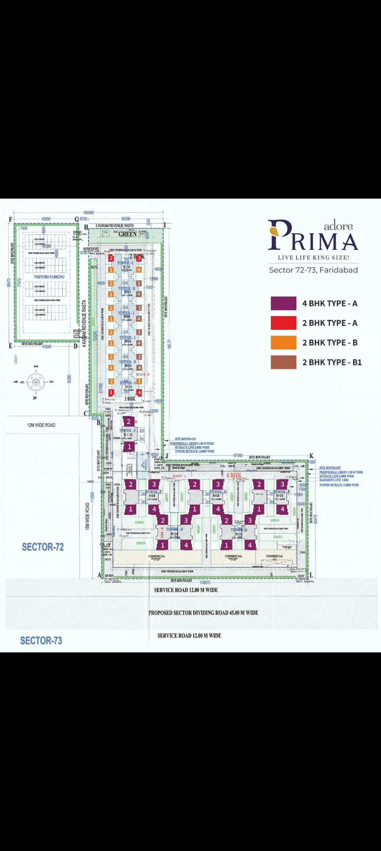 Master Plan, adore-prima 4 Bedroom 1600 Sq.Ft. Apartment In Sector 72 Faridabad 8214116