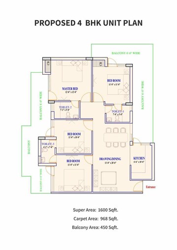Floor Plan in 2 BHK Apartment at Adore Prima, Sector 72 – for Sale
