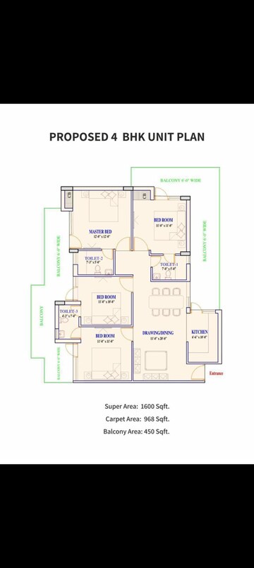 Floor Plan in 2 BHK Apartment at Adore Prima, Sector 72 – for Sale