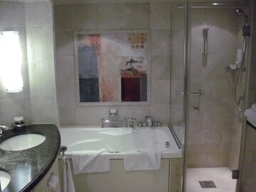Bathroom in 3 BHK Builder Floor at DLF Vibhuti Khand, Gomti Nagar – for Rent