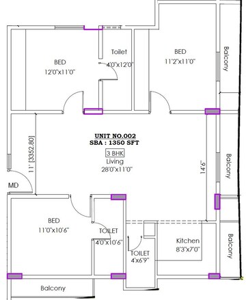 3 BHK Apartment – Map Location View at Sarjapur - for Sale