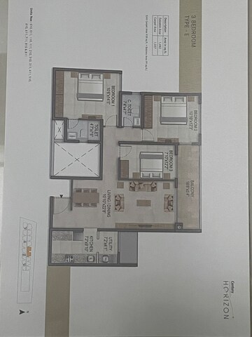 Floor Plan in 3 BHK Apartment at Century Horizon, Jakkuru – for Sale