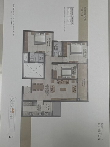 Floor Plan in 3 BHK Apartment at Century Horizon, Jakkuru – for Sale