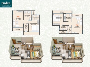 Floor Plan in 1 BHK Apartment at Rudra Kristina, Taloja – for Sale