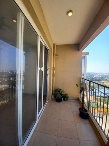 Balcony in 3 BHK Apartment at Bhartiya Nikoo Homes, Thanisandra Main Road – for Rent