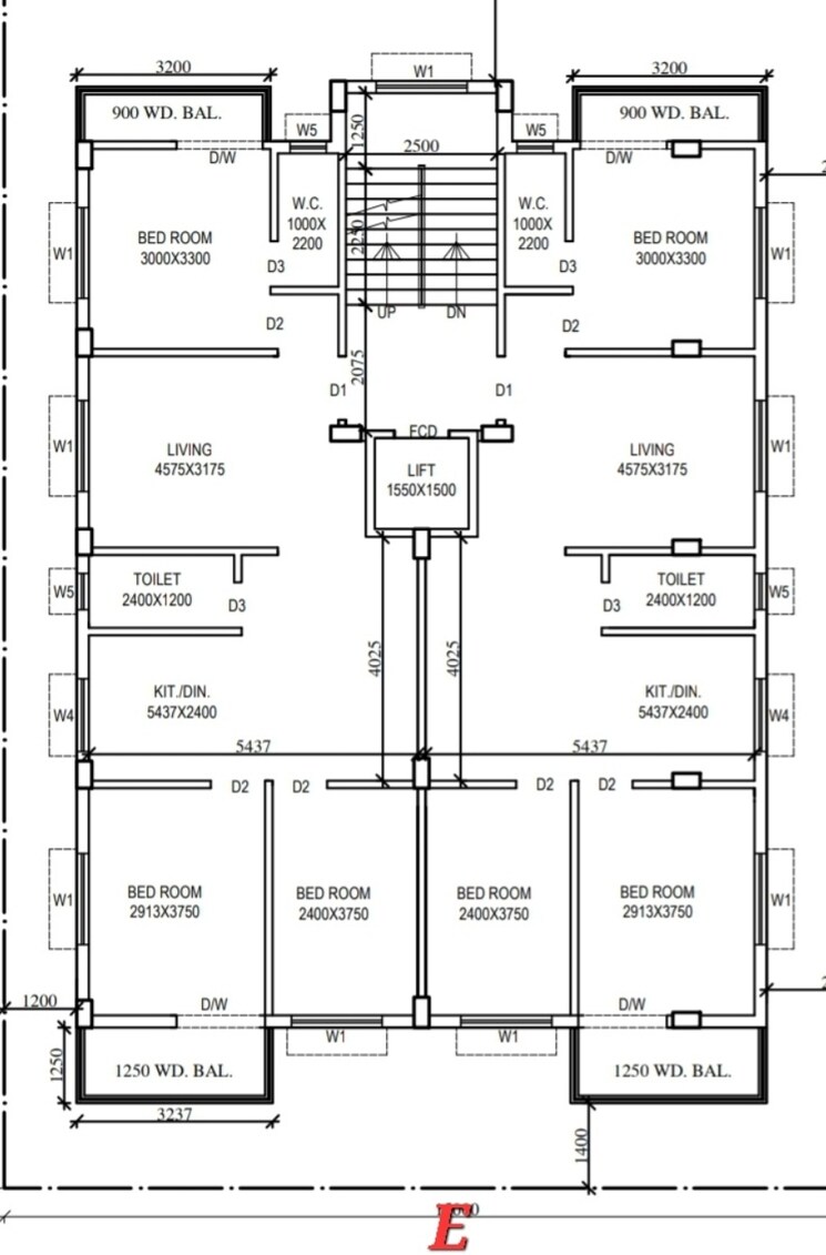 Floor Plan, new town action area 1 3 Bedroom 1250 Sq.Ft. Apartment In New Town Action Area 1 Kolkata 8218486