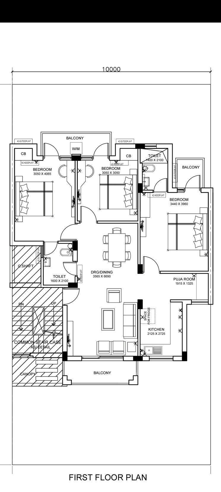 Floor Plan, bptp-park-floors-i 4 Bedroom 1510 Sq.Ft. Builder Floor In Sector 77 Faridabad 8218600