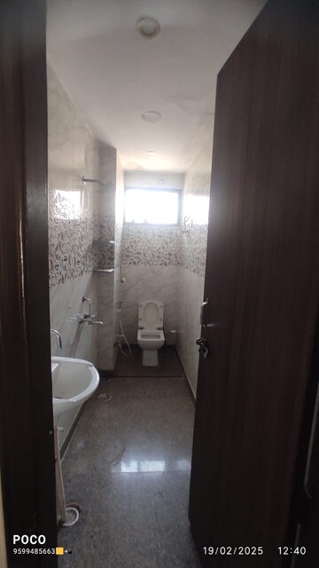 Bathroom in 1 BHK Builder Floor at Mehrauli – for Rent