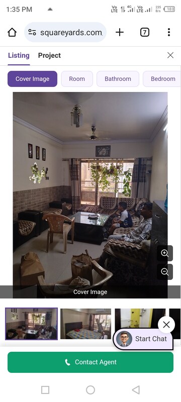 Living Room in 1 BHK Apartment at Jal Mandir CHS, Bangur Nagar – for Rent