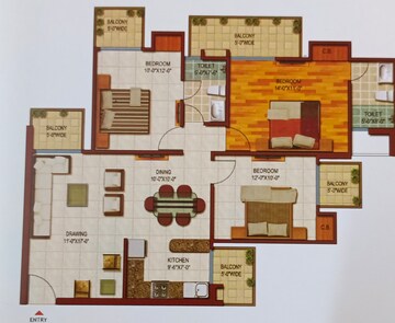 Floor Plan in 3 BHK Apartment at Saviour Park, Mohan Nagar – for Sale
