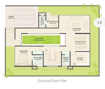 Floor Plan in 3 BHK Villa at Sark Two, Mokila – for Sale