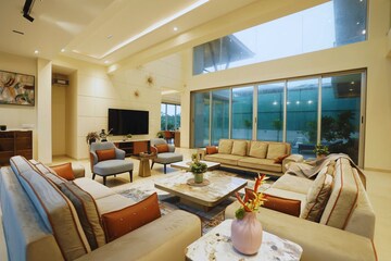 Living Room in 5 BHK Villa at Kune Village – for Sale