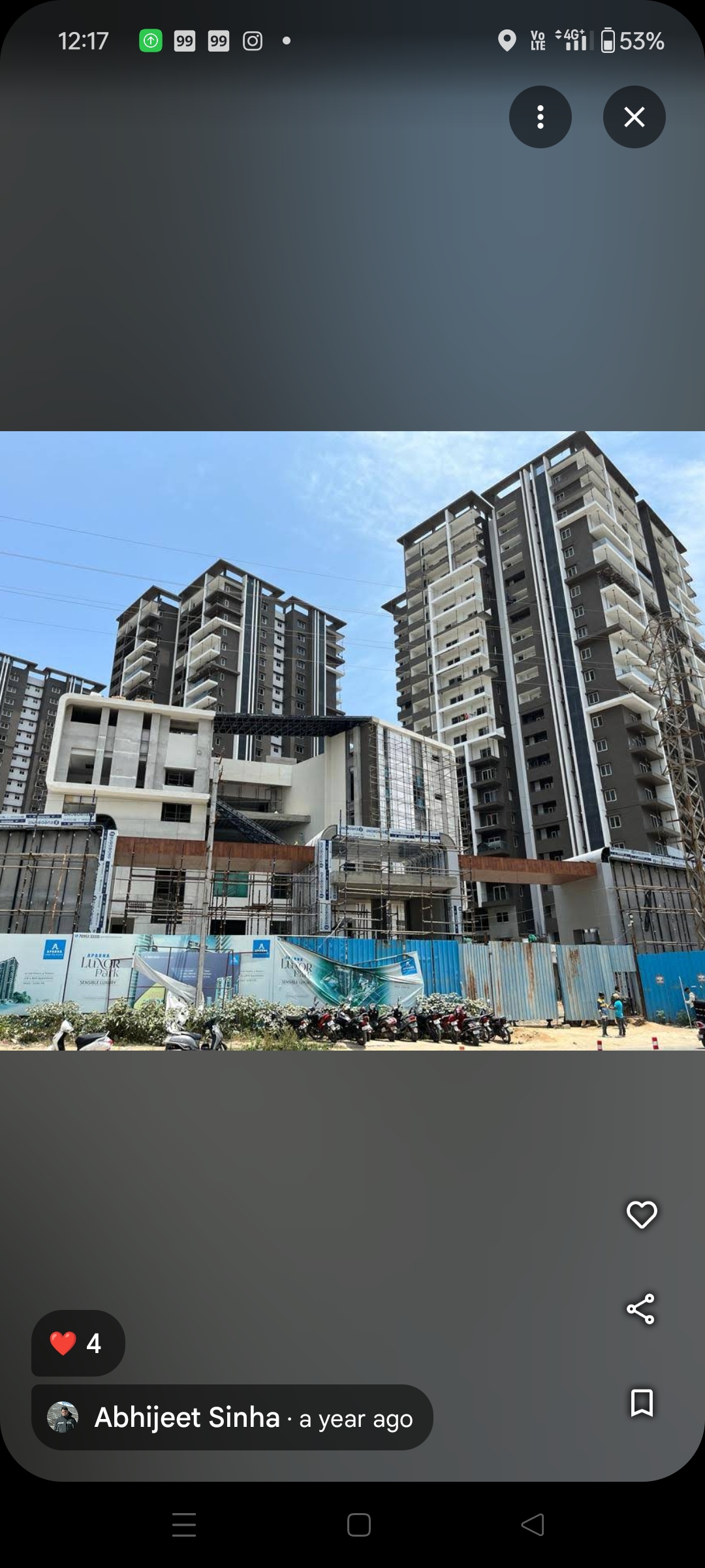 3 BHK + Servant Room Apartment For Sale in Aparna Luxor Park