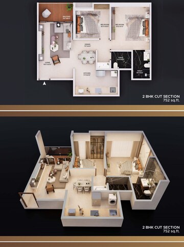 Floor Plan in 3 BHK Apartment at Dhanlaxmi Evana Homes, Manjari – for Sale