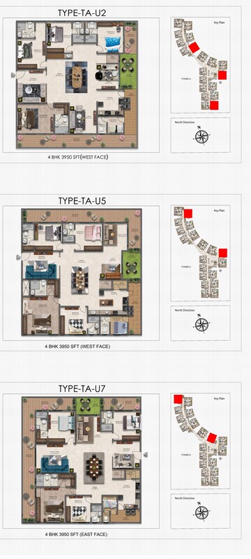 Floor Plan in 4 BHK Apartment at IRA Moon Glade, Narsingi – for Sale