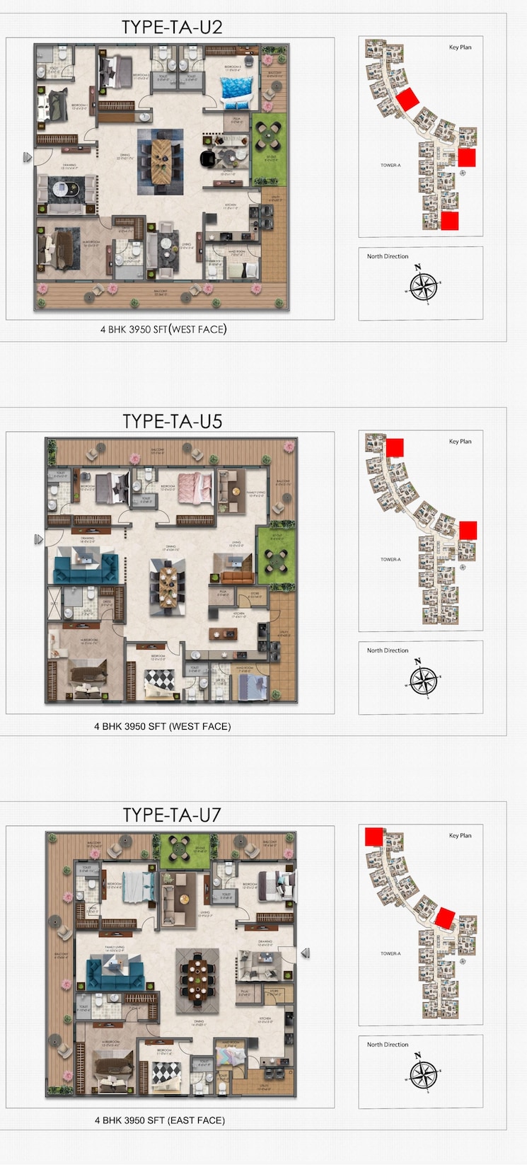 Floor Plan, ira-moon-glade 4 Bedroom 3535 Sq.Ft. Apartment In Narsingi Hyderabad 8225159