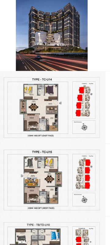 Floor Plan in 4 BHK Apartment at IRA Moon Glade, Narsingi – for Sale