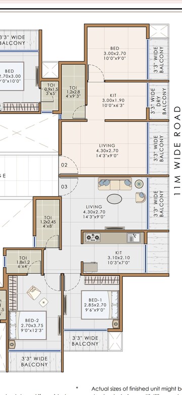 Floor Plan in 2 BHK Apartment at Dapoli – for Sale