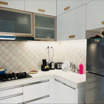 Kitchen in 3 BHK Apartment at Rohan Kritika, Sarita Vihar – for Rent