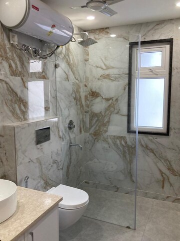 Bathroom in 3 BHK Builder Floor at Ansal Sushant Lok I, Sector 43 – for Rent