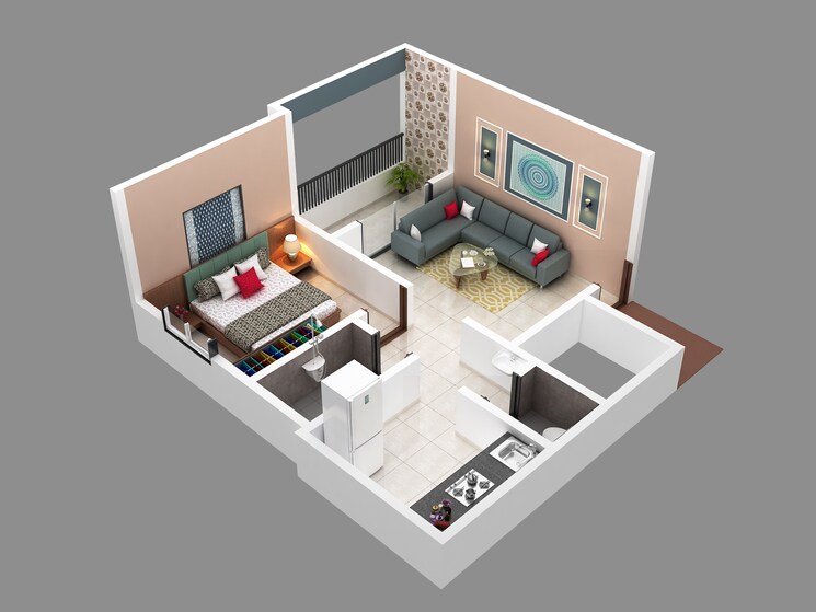 Floor Plan, samarth-krupa 1 Bedroom 550 Sq.Ft. Apartment In Hinjewadi Pune 8228197