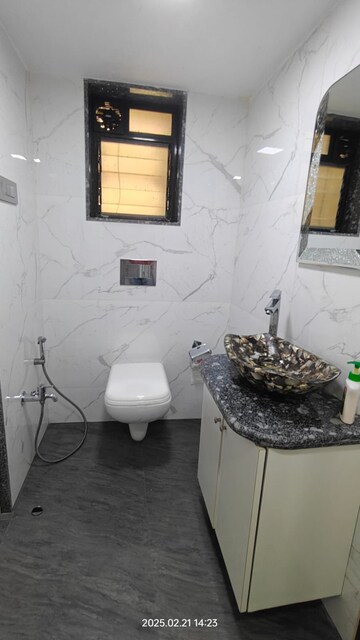 Bathroom in 3 BHK Apartment at Aquarius Tower, Khar West – for Rent