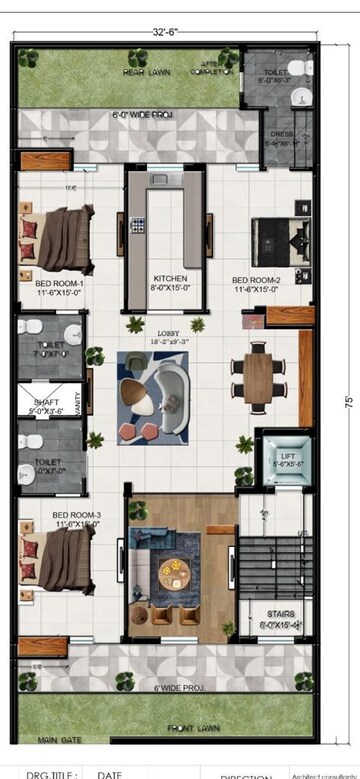 Floor Plan in 4 BHK Builder Floor at Sector 85 – for Sale
