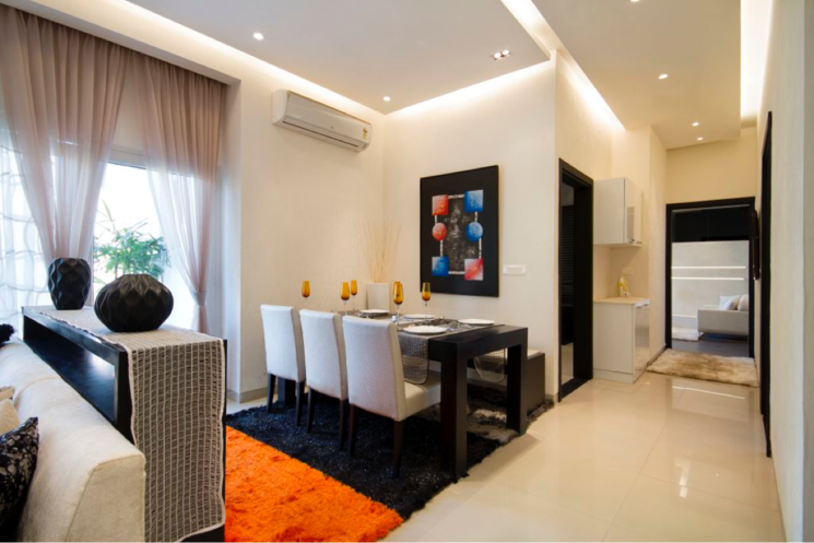 Living Room, sushma-chandigarh-grande 3 Bedroom 1885 Sq.Ft. Apartment In Ghazipur Zirakpur 8230355